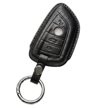 Чохол на автомобільний smart ключ BMW чорний з кільцем (BMW6L) BMW6LBLK фото