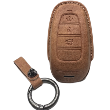 Чохол на автомобільний smart ключ Hyundai коричневий з кільцем (HY2) HY2BK фото