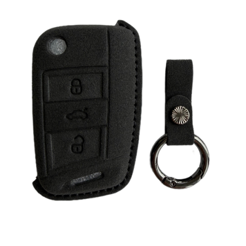Чохол на автомобільний smart ключ Volkswagen чорний з кільцем (VW6T) VW6TBK фото