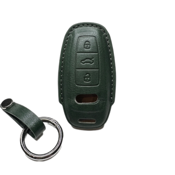 Чохол на автомобільний smart ключ Audi зелений з кільцем (A5) A5LGRK фото