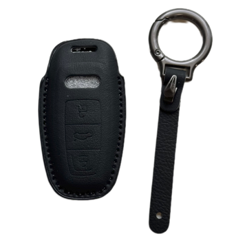 Чохол на автомобільний smart ключ Audi чорний з кільцем (A5LMK) A5LMK фото