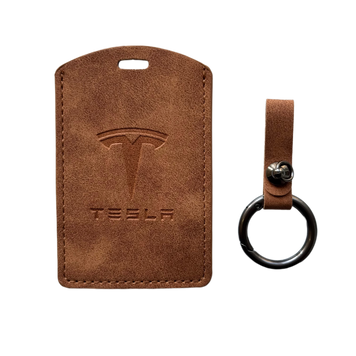 Чохол на ключ-картку Tesla коричневий з кільцем (Te1) TE1BK фото